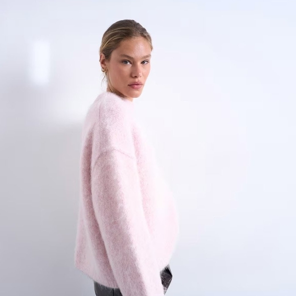 TOPSHOP Baby Pink Alpaca Wool Sweater Jumper